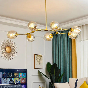 Nordic Style Luxe Glass Chandelier 7 Heads – Modern and Elegant Pendant Lighting for Stylish Homes